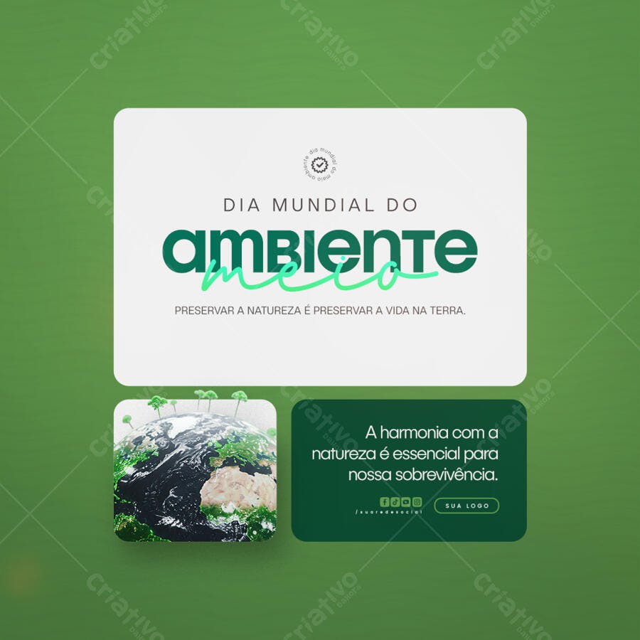 Post para o Dia Mundial do Meio Ambiente PSD Editável