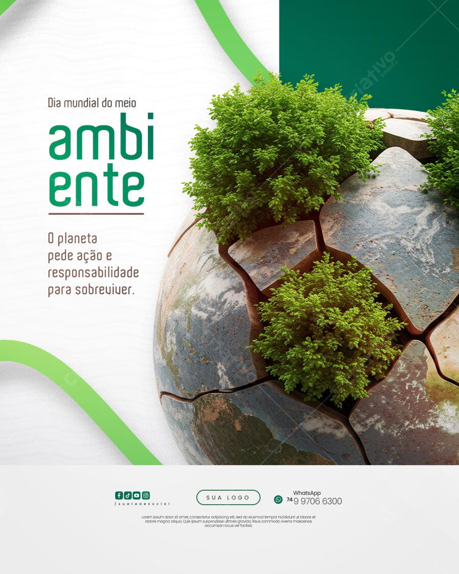 Poster Dia Mundial do Meio Ambiente PSD Editável