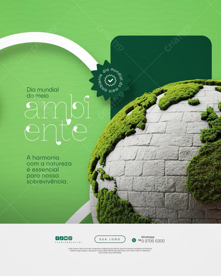 Post para o Dia Mundial do Meio Ambiente PSD Editável