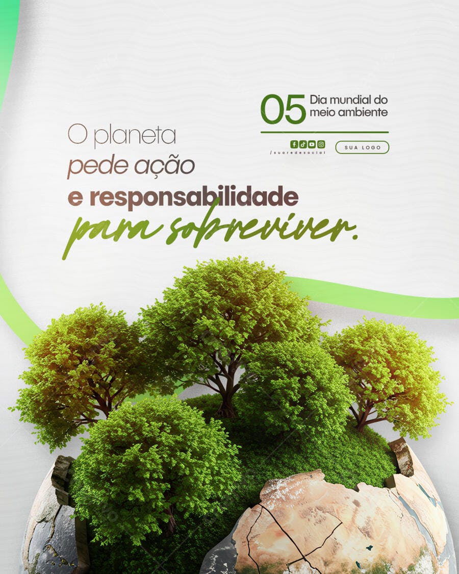 Flyer Dia Mundial do Meio Ambiente PSD Editável