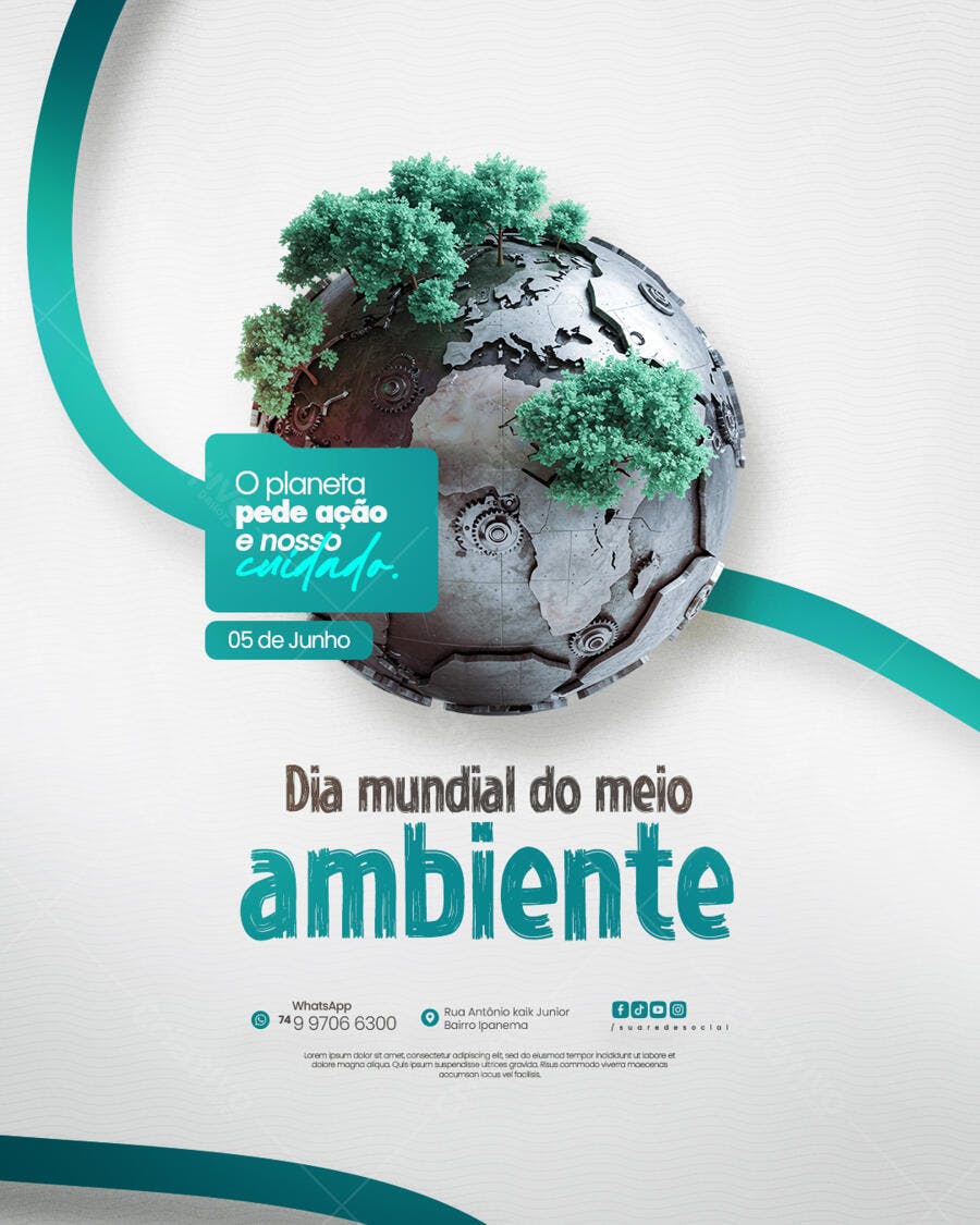 Flyer Dia Mundial do Meio Ambiente 05 de Junho PSD Editável
