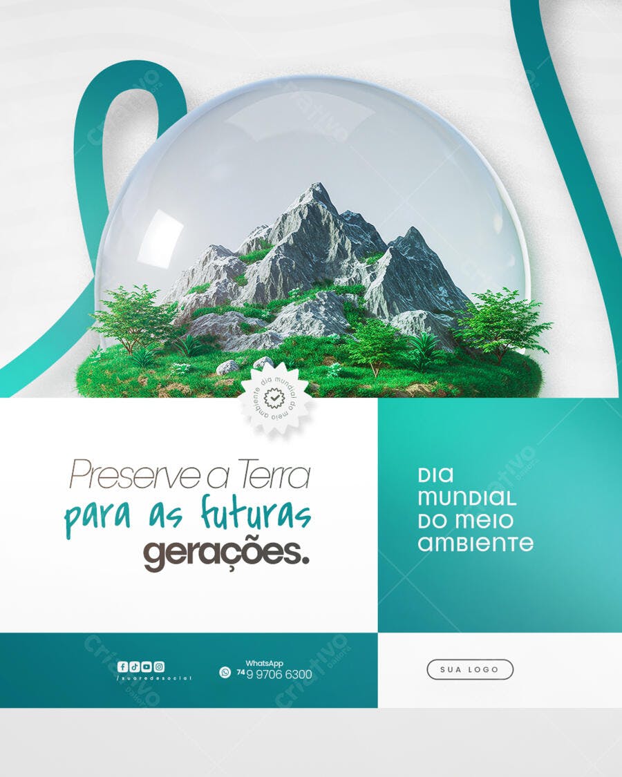 Post para o Dia Mundial do Meio Ambiente PSD Editável