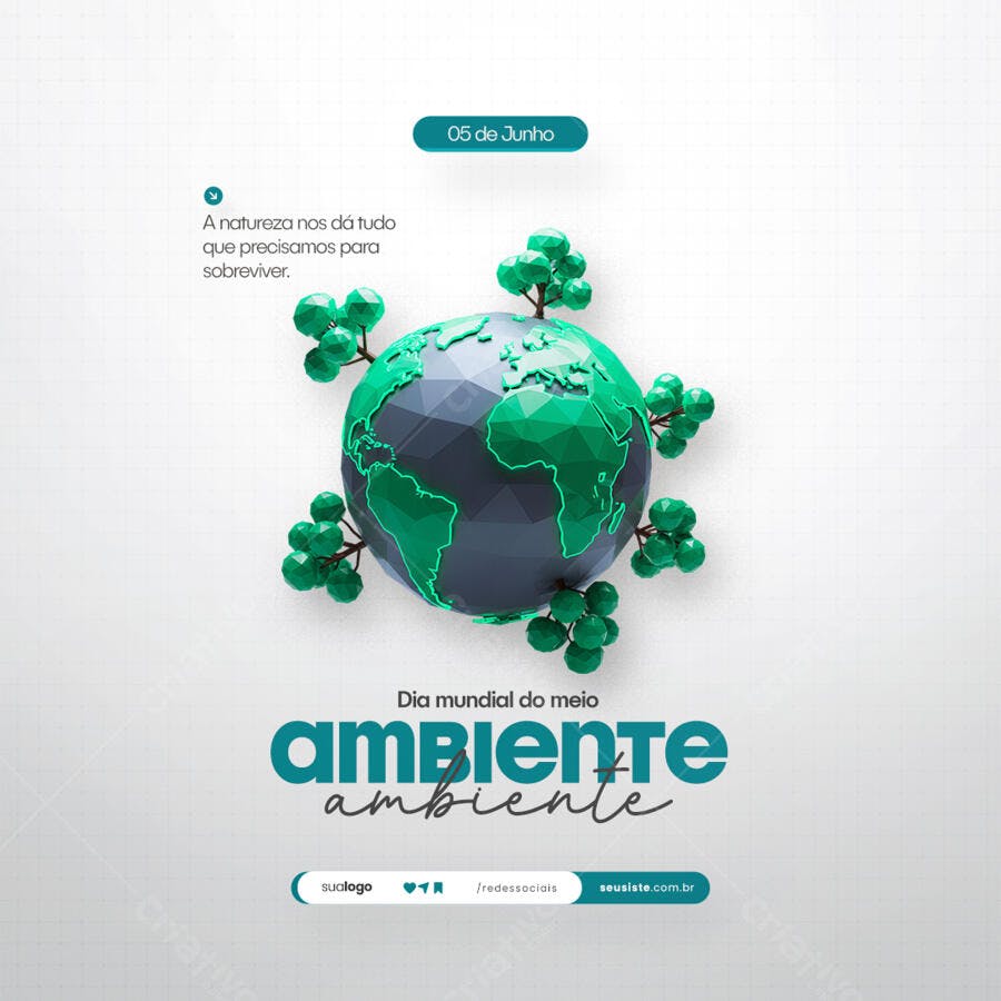 Post para o Dia Mundial do Meio Ambiente PSD Editável