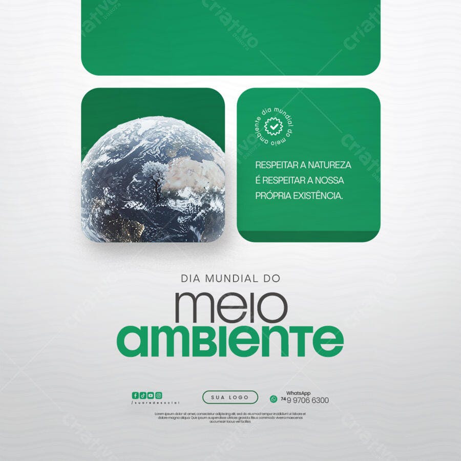 Post para o Dia Mundial do Meio Ambiente PSD Editável