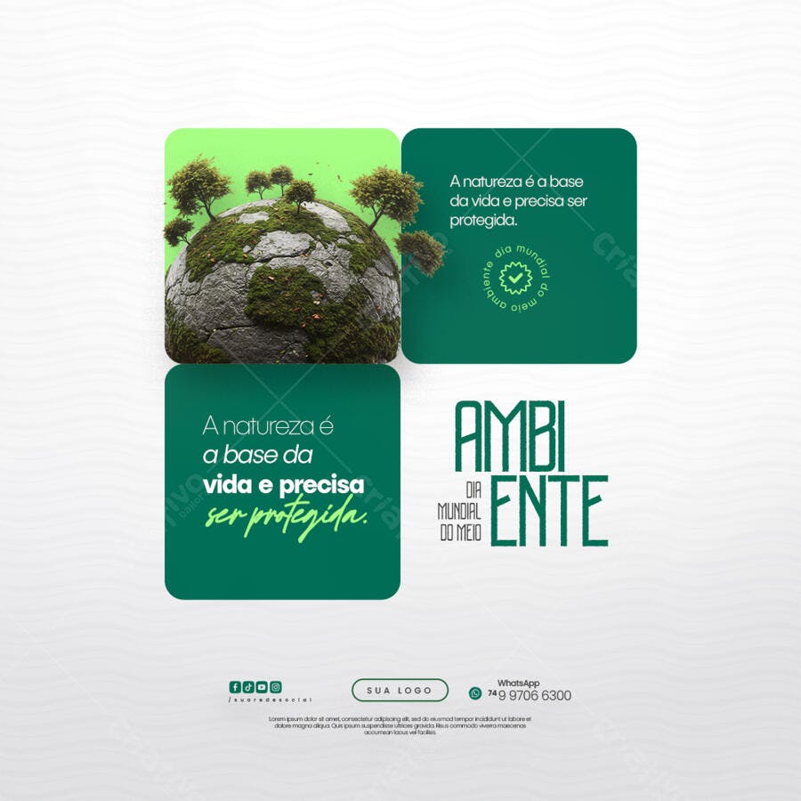 Post para o Dia Mundial do Meio Ambiente PSD Editável