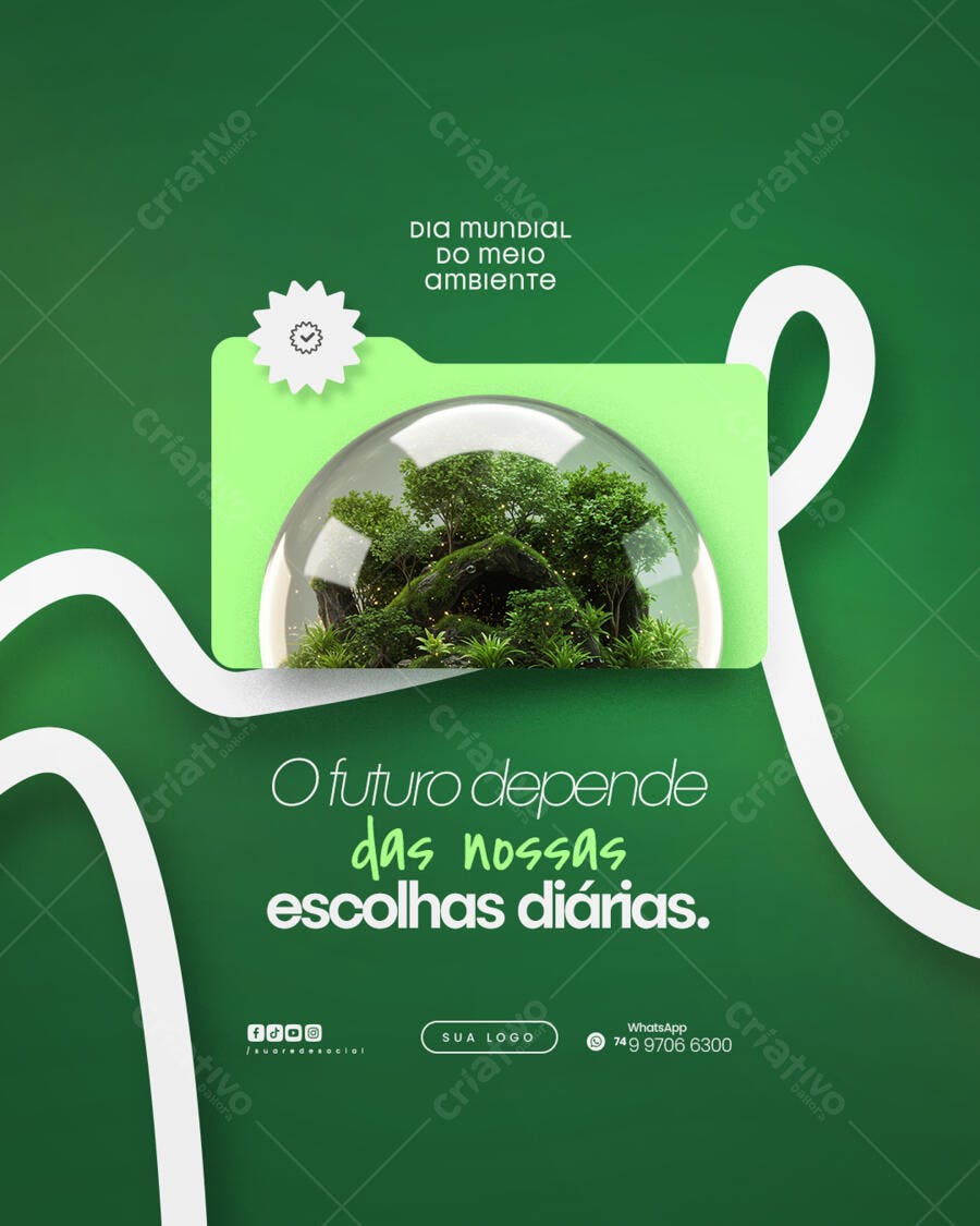 Post para o Dia Mundial do Meio Ambiente PSD Editável