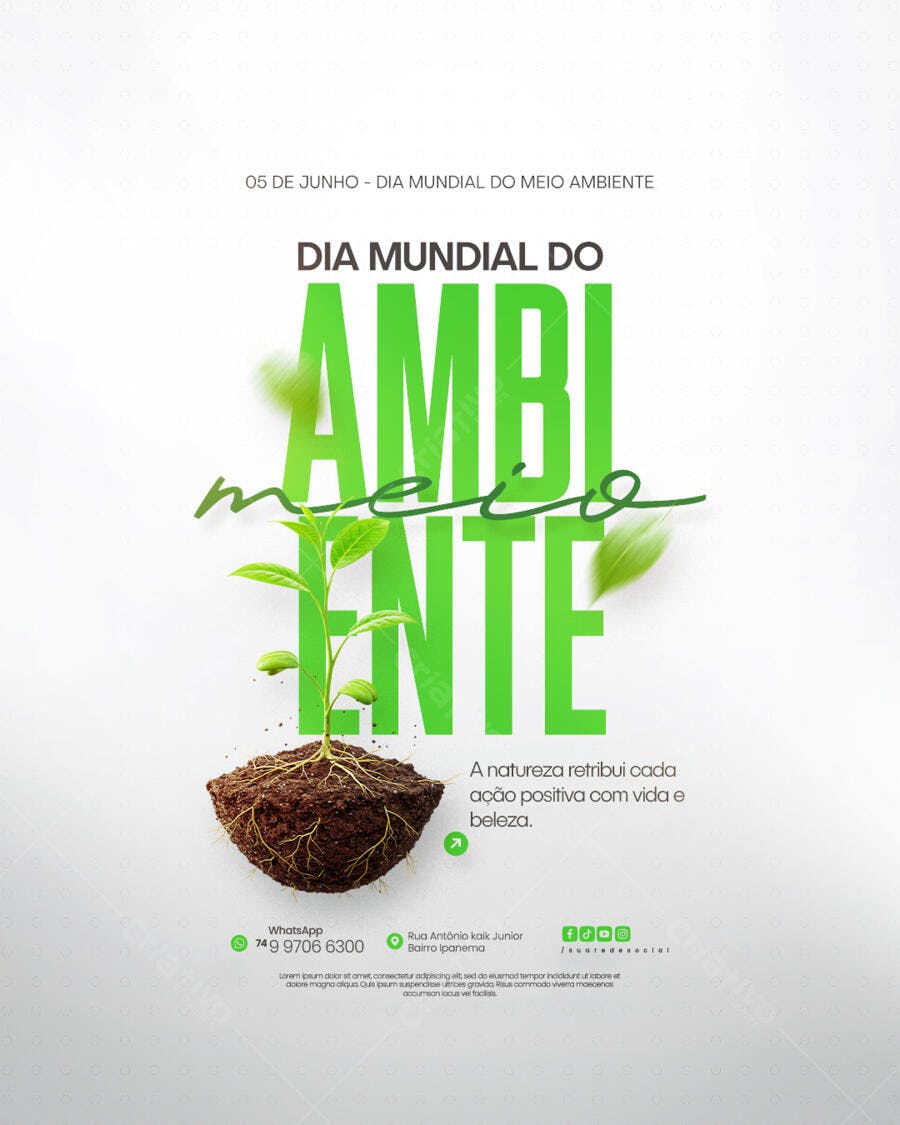 Flyer Dia Mundial do Meio Ambiente PSD Editável