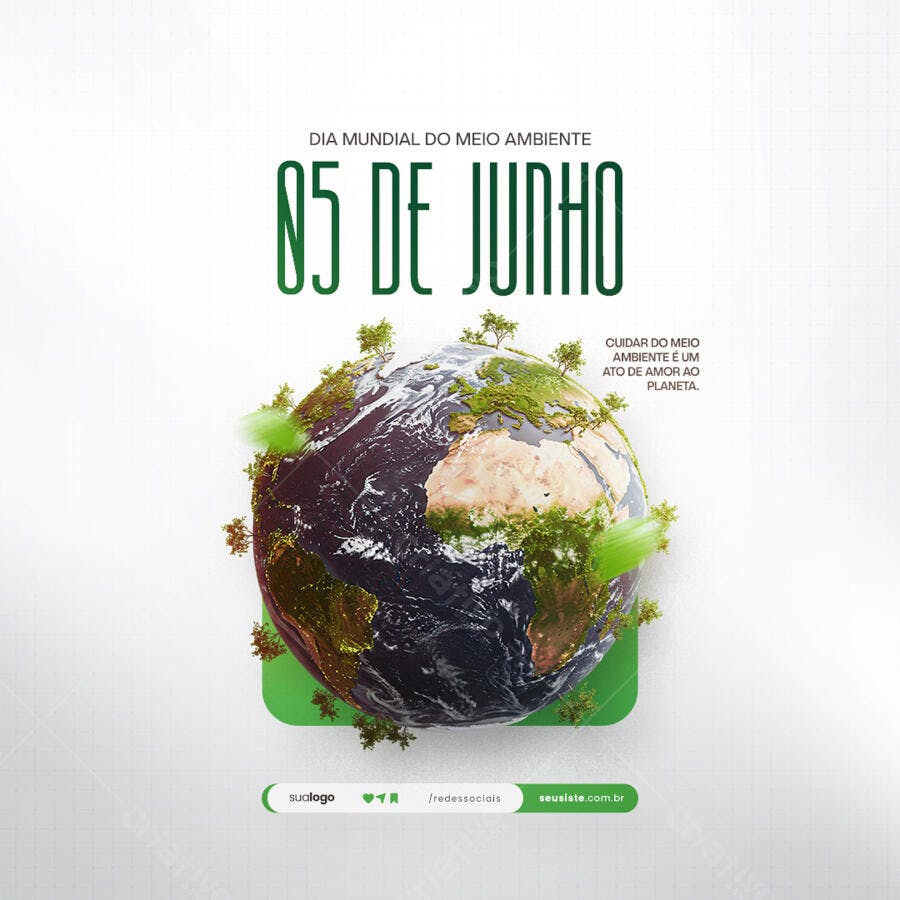 Post para o Dia Mundial do Meio Ambiente PSD Editável