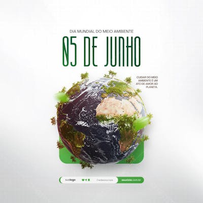 05 de Junho - Dia Mundial do Meio Ambiente Social Media PSD Editável (103)