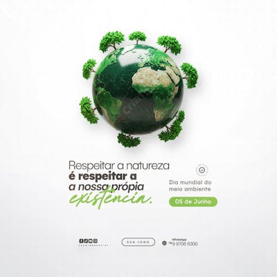 05 de Junho - Dia Mundial do Meio Ambiente Social Media PSD Editável (120)