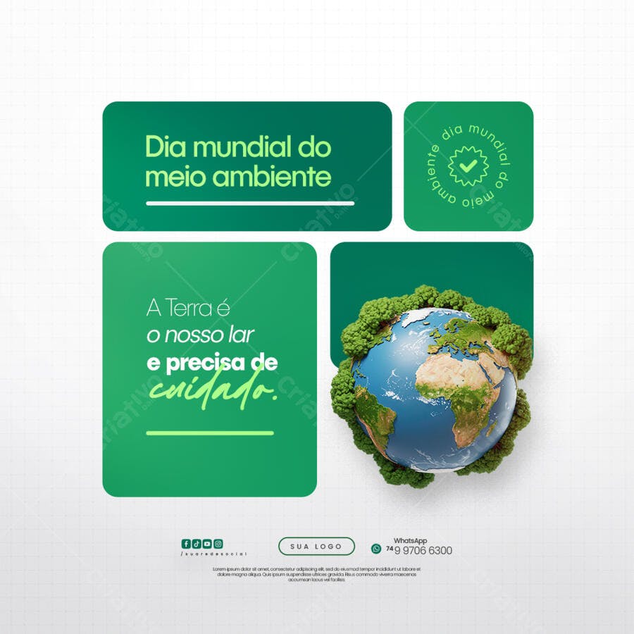 Post para o Dia Mundial do Meio Ambiente PSD Editável