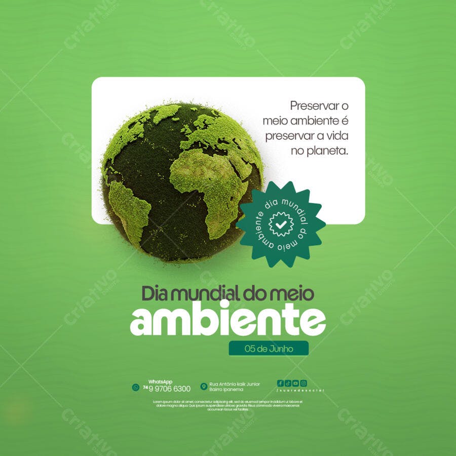 Flyer Dia Mundial do Meio Ambiente PSD Editável