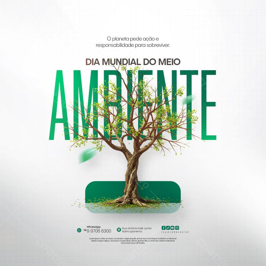 Flyer Dia Mundial do Meio Ambiente PSD Editável