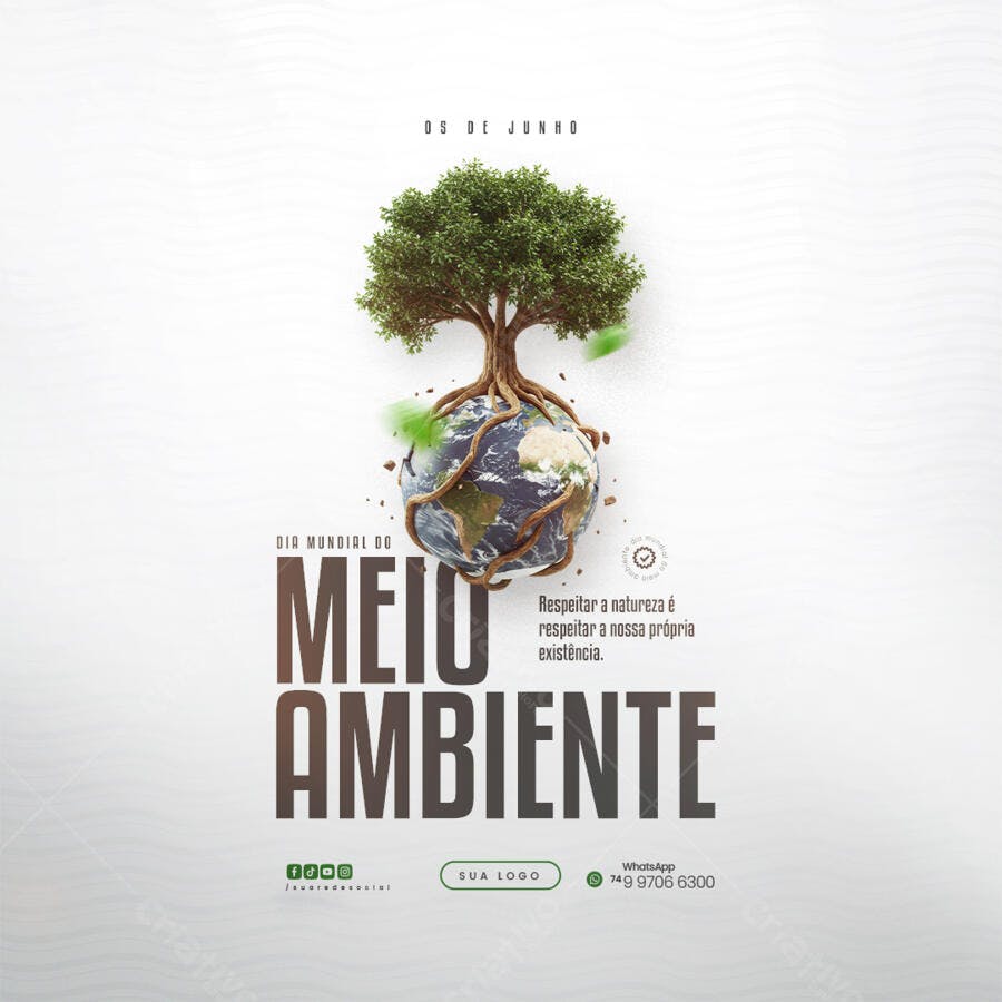 Post para o Dia Mundial do Meio Ambiente PSD Editável