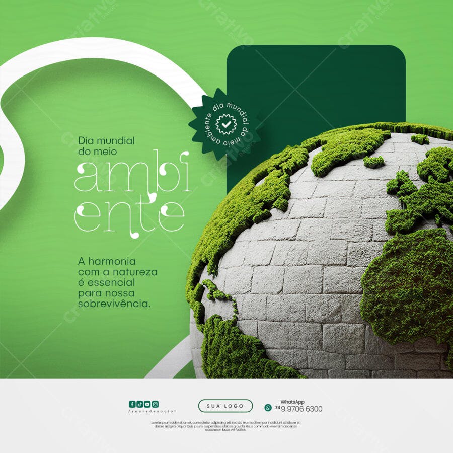 Post para o Dia Mundial do Meio Ambiente PSD Editável