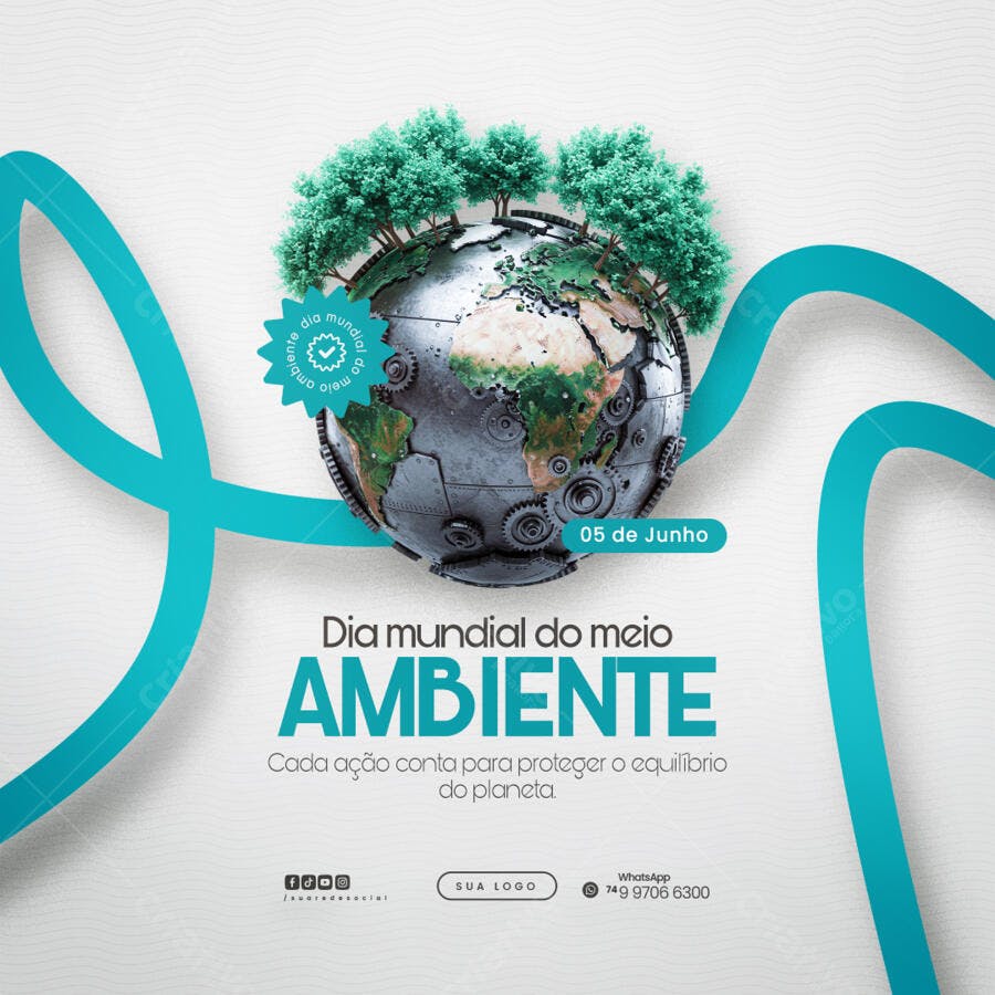 Post para o Dia Mundial do Meio Ambiente PSD Editável