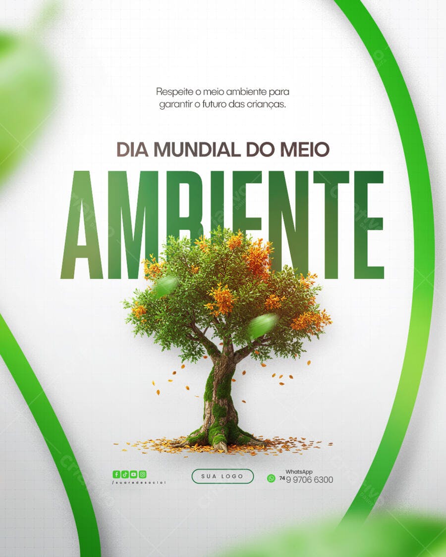 Flyer Dia Mundial do Meio Ambiente PSD Editável