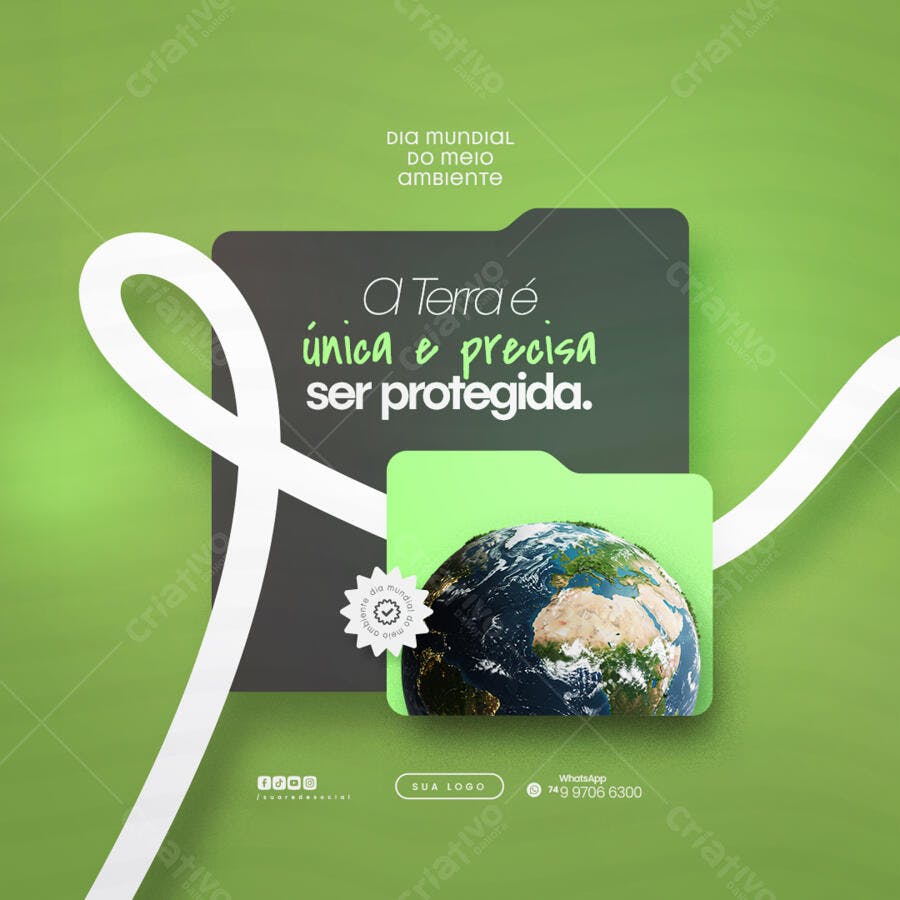 Post para o Dia Mundial do Meio Ambiente PSD Editável