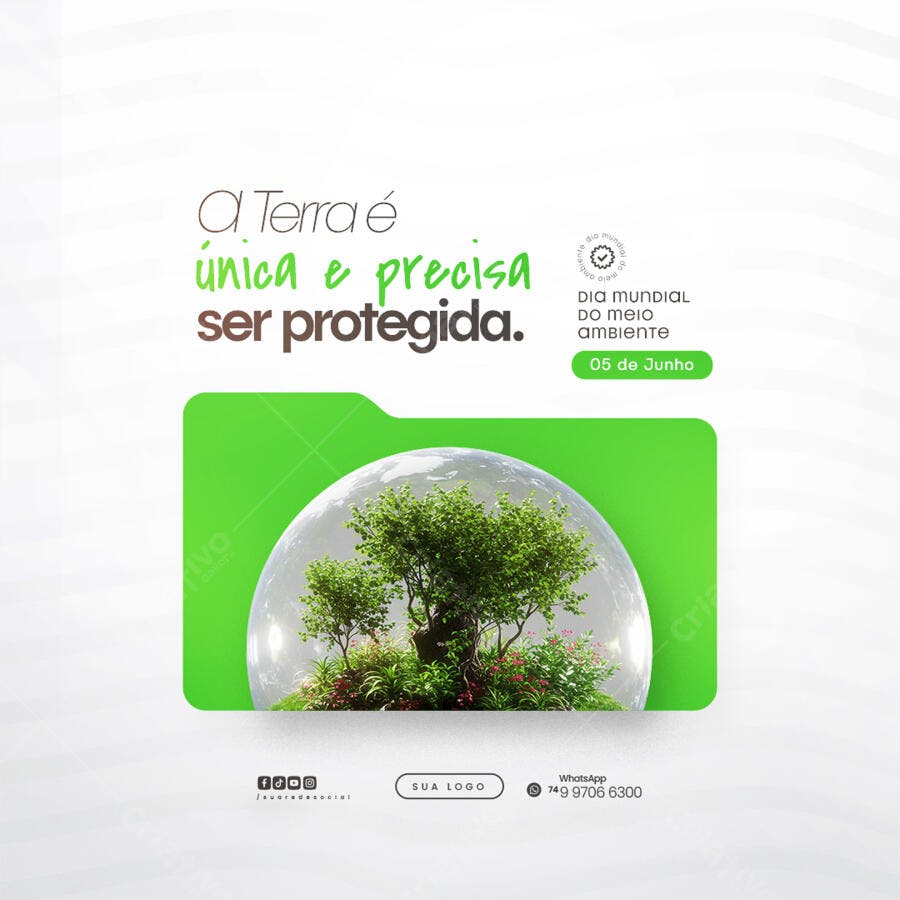 Postagem Dia Mundial do Meio Ambiente PSD Editável