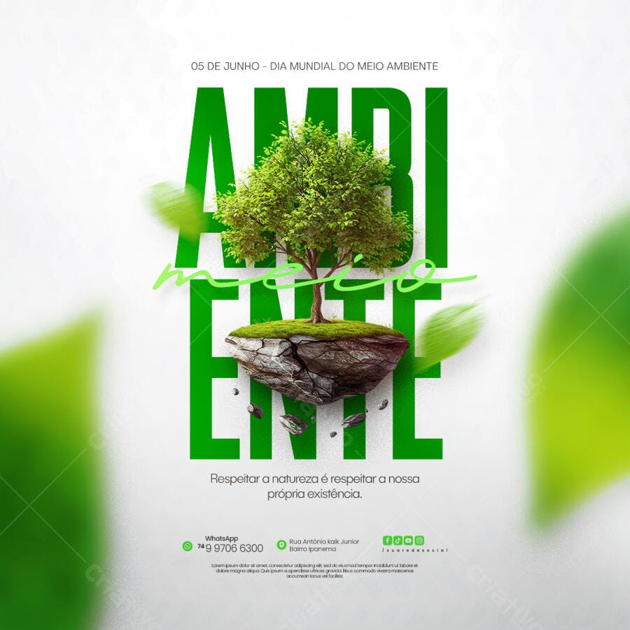 Flyer Dia Mundial do Meio Ambiente PSD Editável