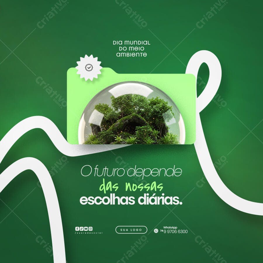 Post para o Dia Mundial do Meio Ambiente PSD Editável