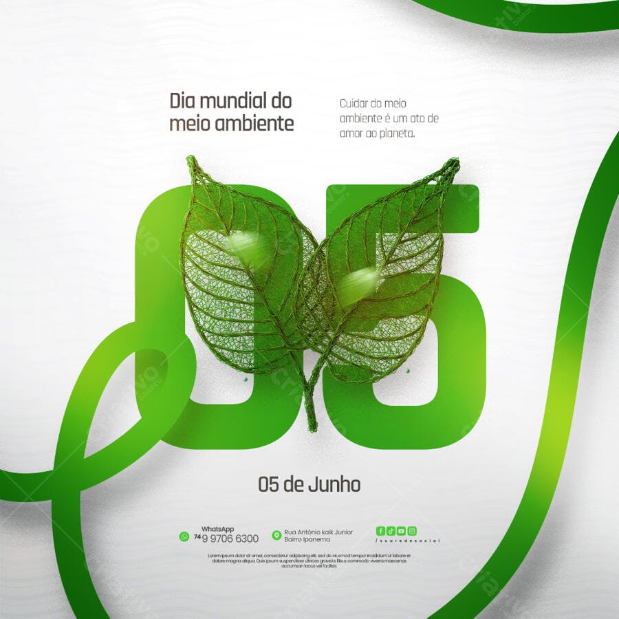 Flyer Dia Mundial do Meio Ambiente PSD Editável