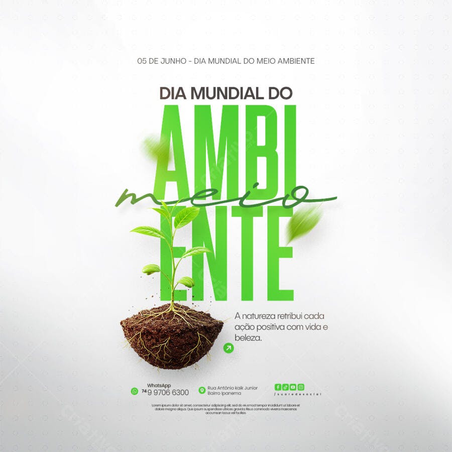 Flyer Dia Mundial do Meio Ambiente PSD Editável