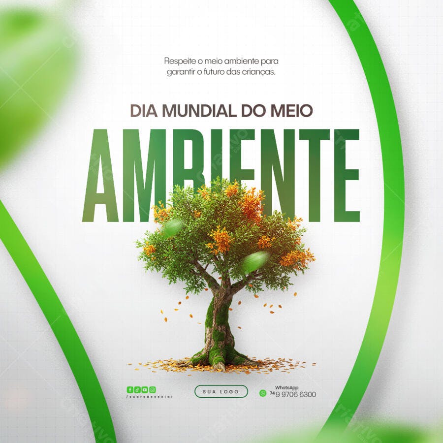 Post para Dia Mundial do Meio Ambiente PSD Editável