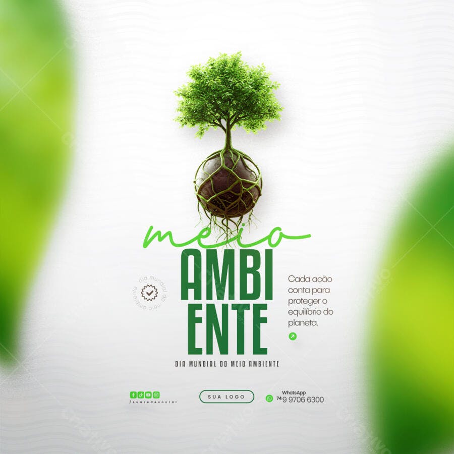 Post para o Dia Mundial do Meio Ambiente PSD Editável