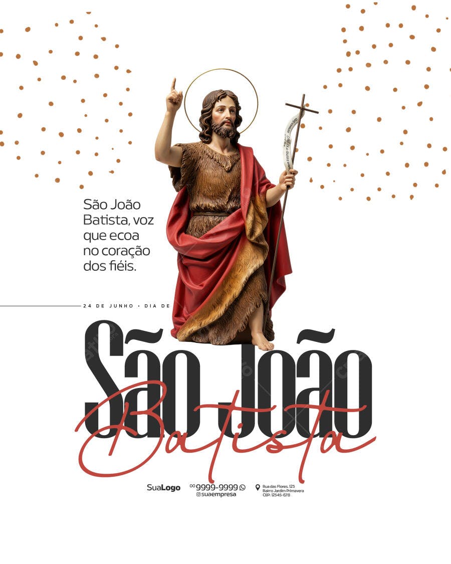 Flyer Dia de São João Batista PSD Editável