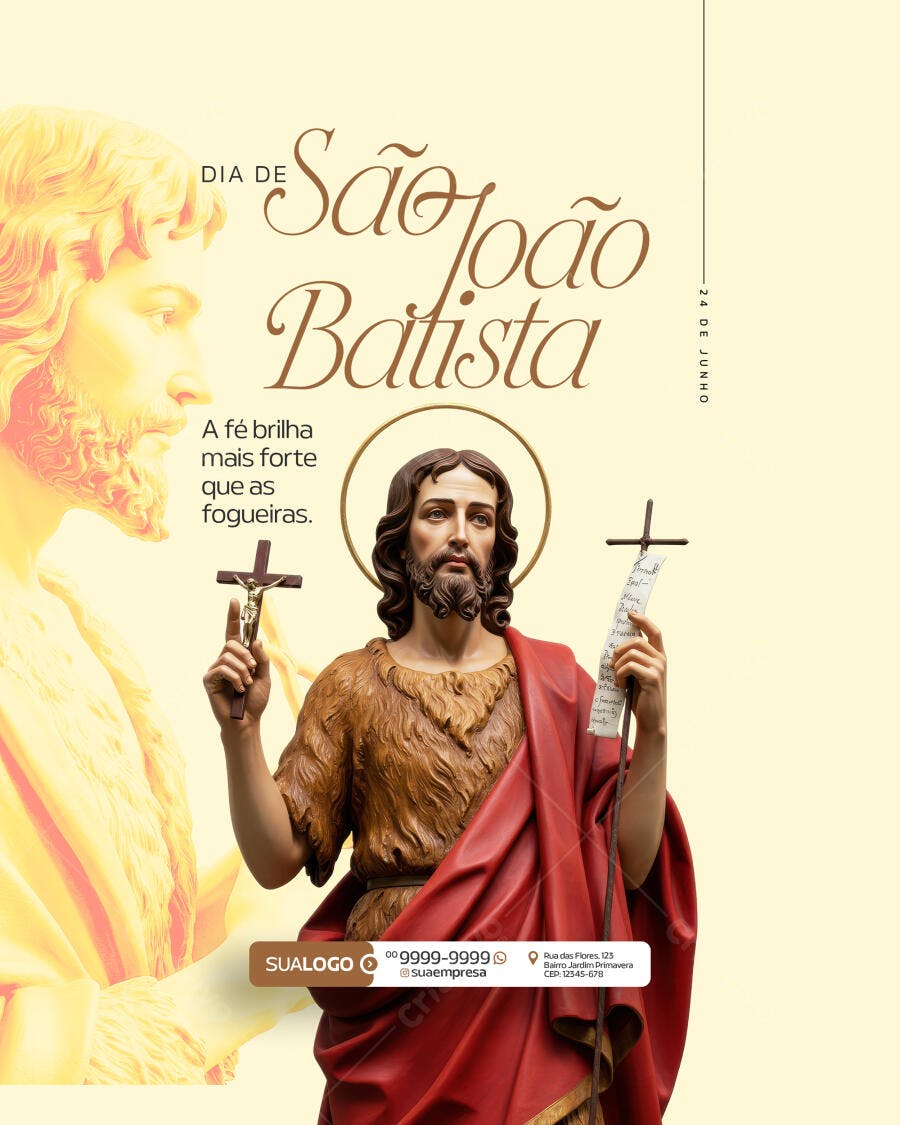 Flyer Dia de São João Batista PSD Editável