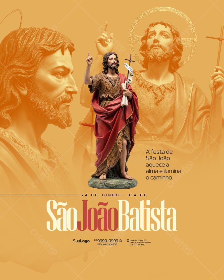Flyer Dia de São João Batista PSD Editável
