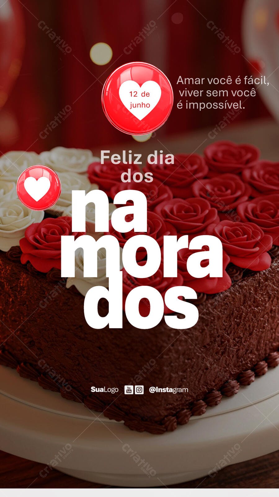 Flyer Dia dos Namorados 12 de Junho PSD Editável