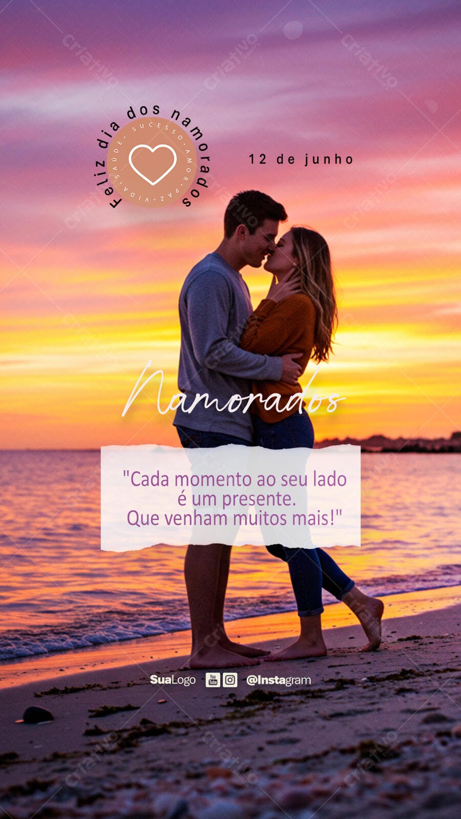 Post Instagram Dia dos Namorados PSD Editável