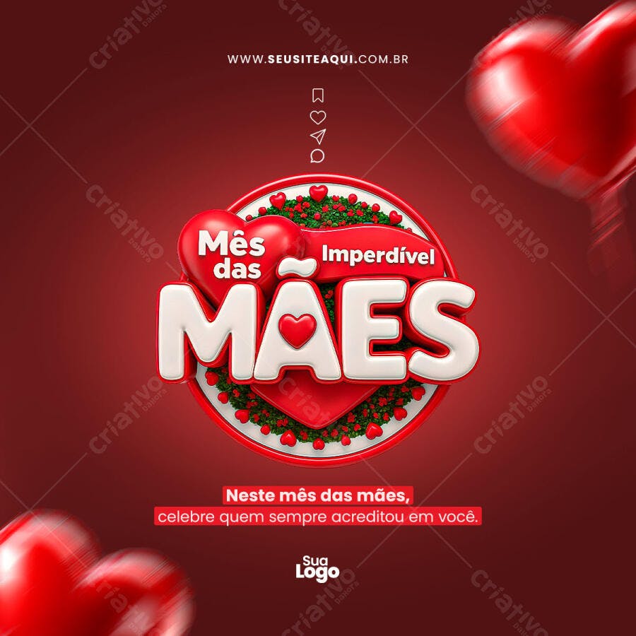 Postagem Dia das Mães PSD Editável