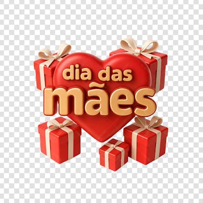 Selo 3D dia das mães PNG fundo transparente