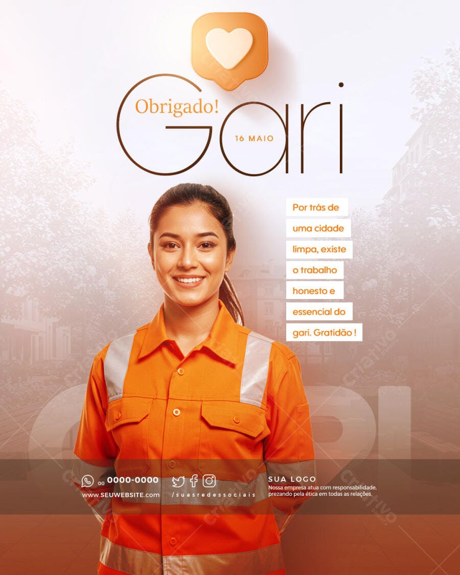 Flyer Dia do Gari PSD Editável