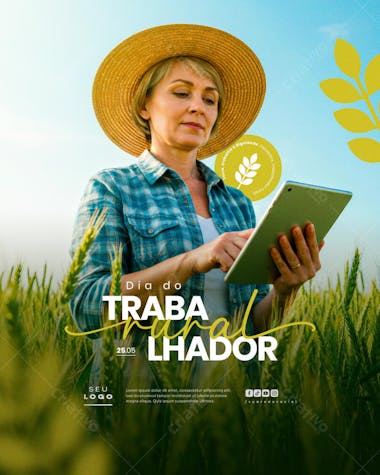 Dia do Trabalhador Rural 25 de Maio social media editavel feed (2)