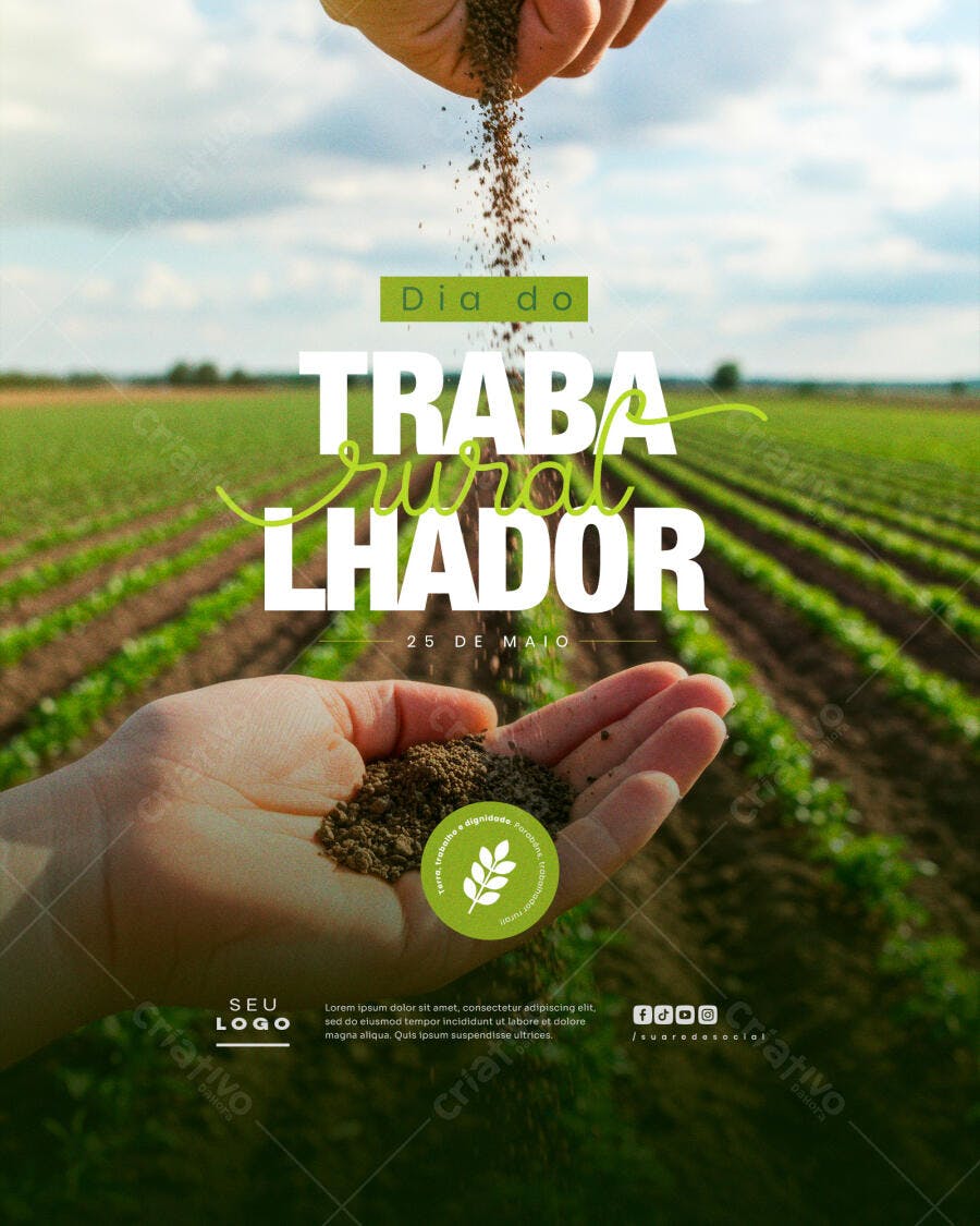 Flyer Dia do Trabalhador Rural PSD Editável