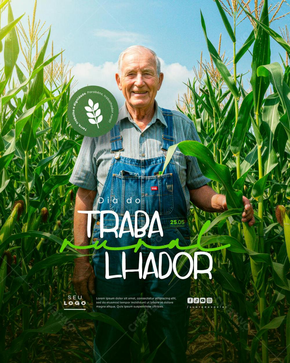 Dia do Trabalhador Rural 25 de Maio social media editavel feed (4)