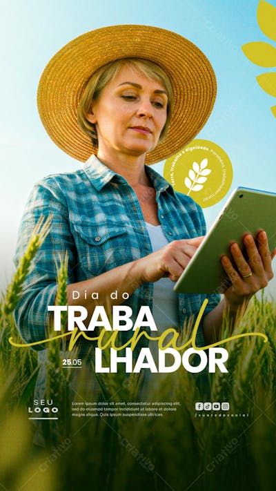 Dia do Trabalhador Rural 25 de Maio social media editavel story (2)