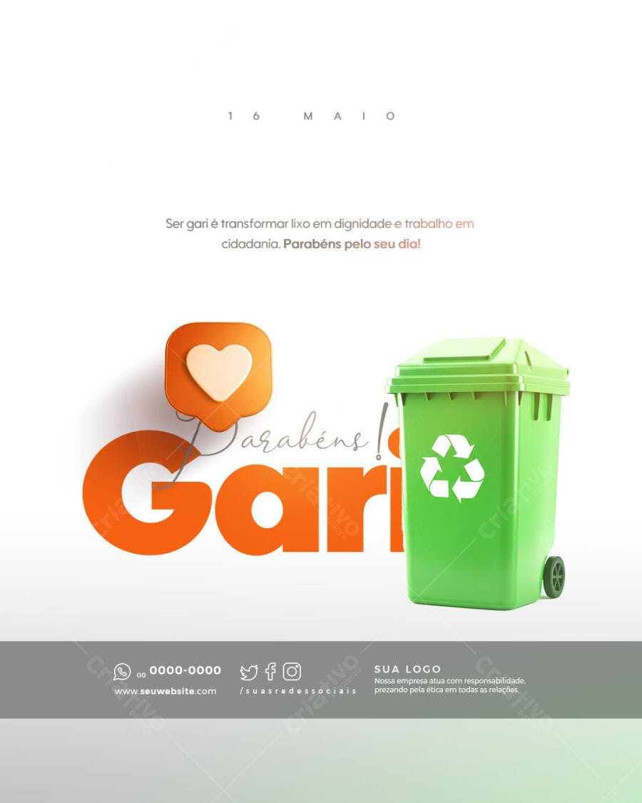 Postagem Dia do Gari PSD Editável
