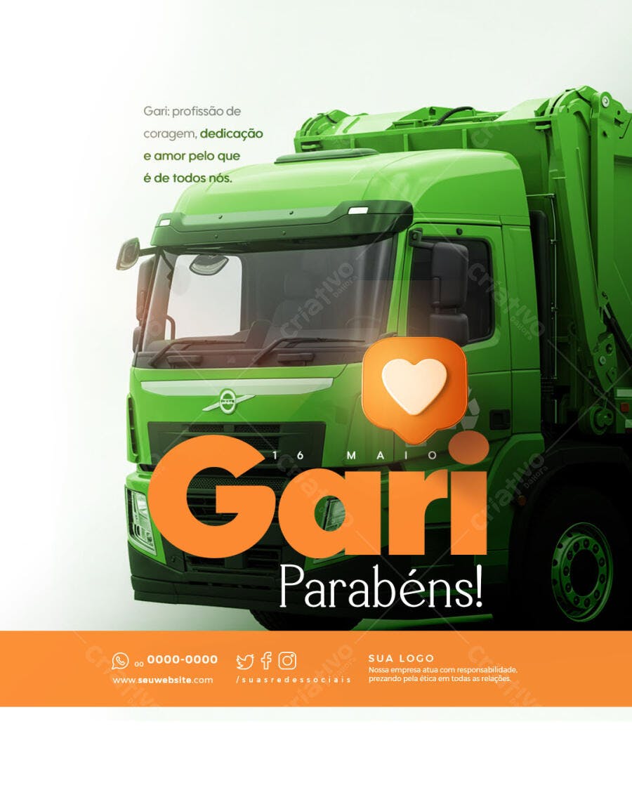Flyer Dia do Gari PSD Editável