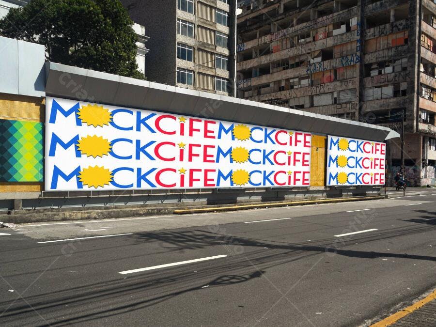 Outdoor Publicitário Gigante PSD Editável