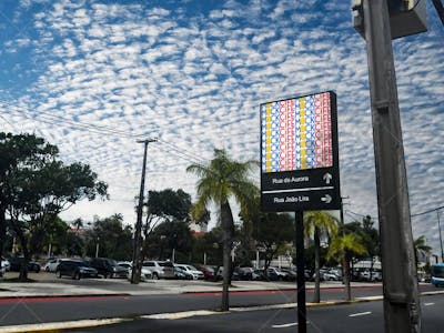 Mockup de placa de rua realista - Rua da Aurora