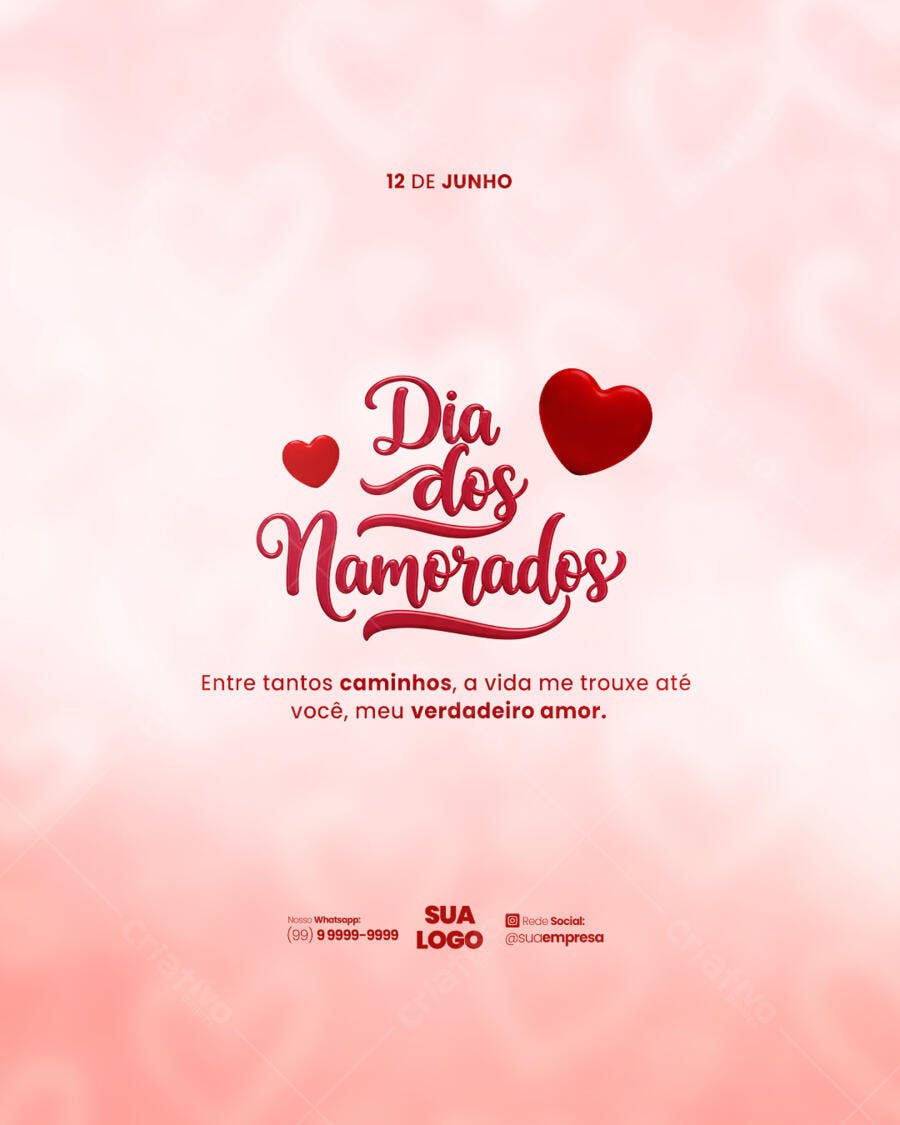 Postagem Dia dos Namorados PSD Editável
