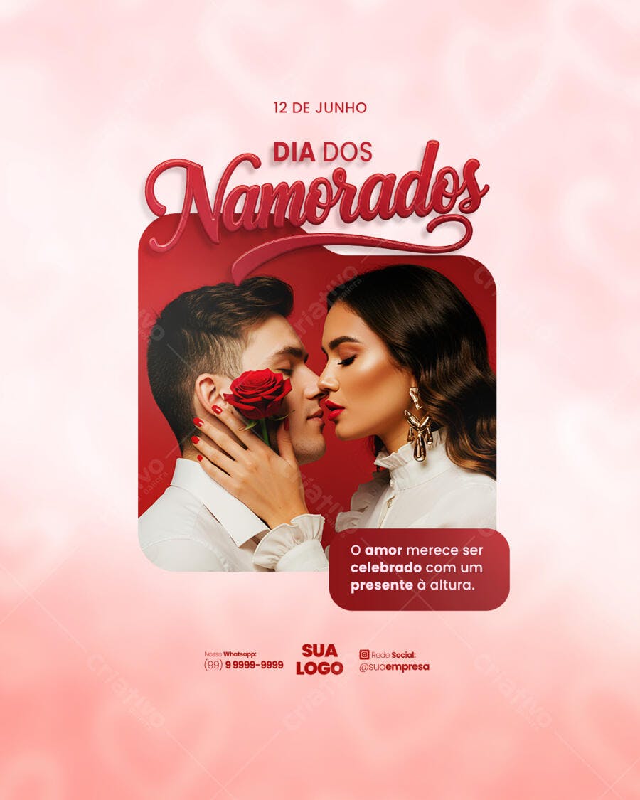 Flyer Dia dos Namorados 12 de Junho PSD Editável