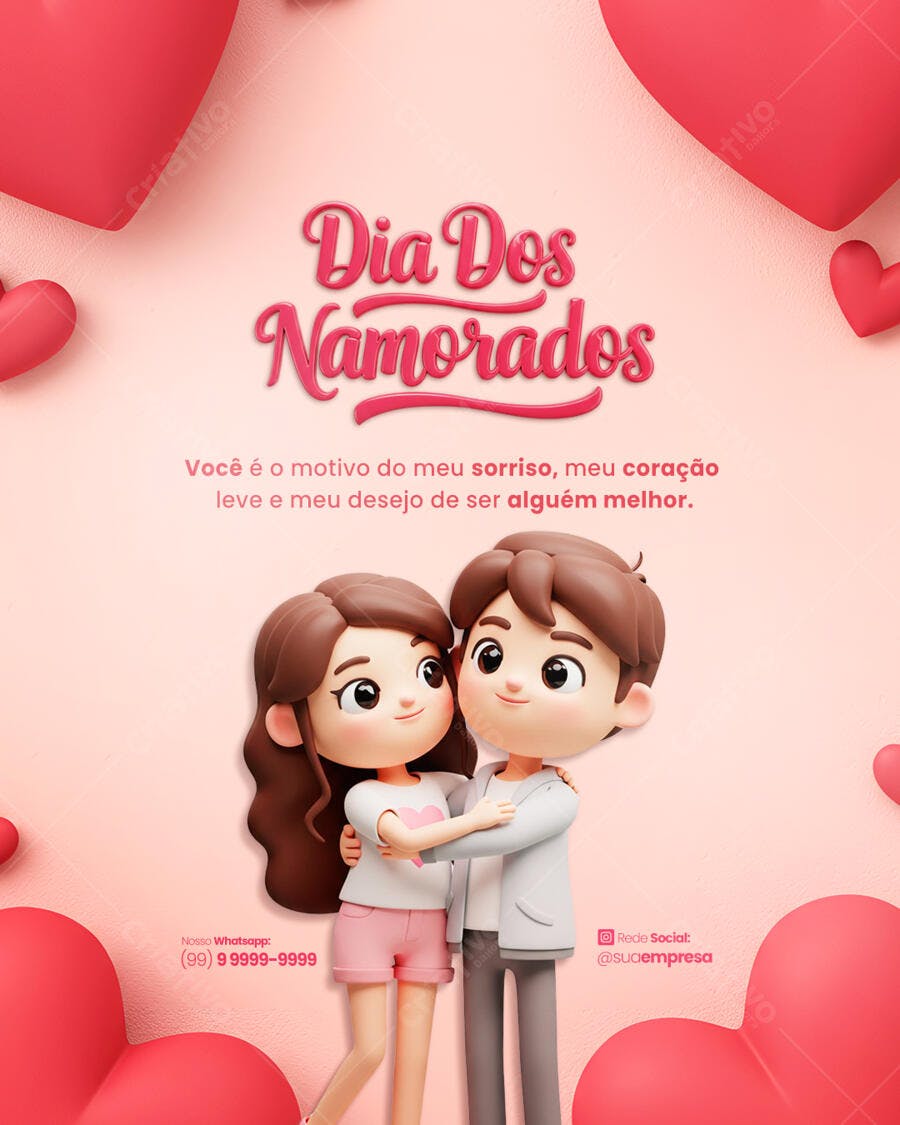 Post para o Dia dos Namorados PSD Editável