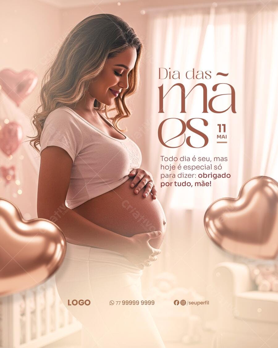 Flyer Dia das Mães 11 de Maio PSD Editável