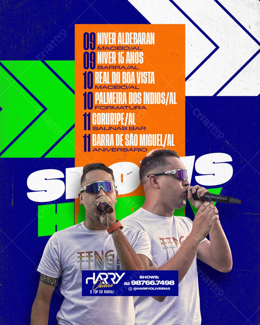 Flyer para Show do Harry Oliveira PSD Editável